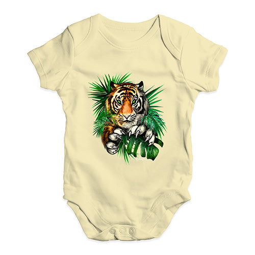 Tiger In The Grass Baby Unisex Baby Grow Bodysuit