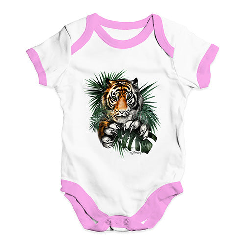 Tiger In The Grass Baby Unisex Baby Grow Bodysuit