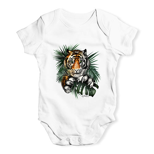 Tiger In The Grass Baby Unisex Baby Grow Bodysuit