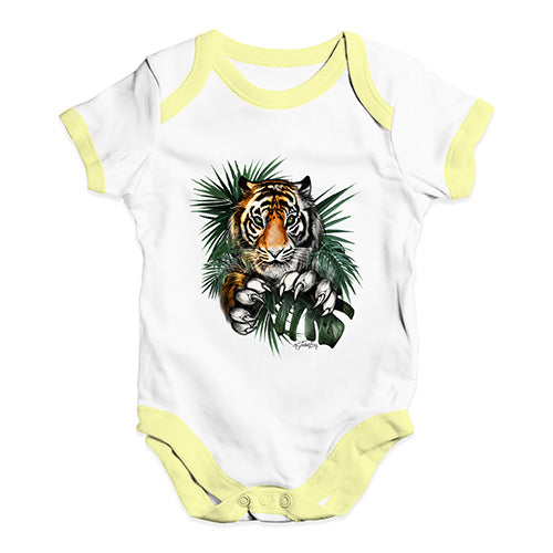 Tiger In The Grass Baby Unisex Baby Grow Bodysuit