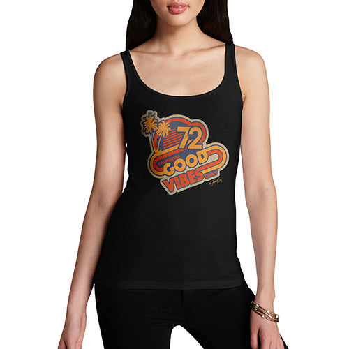 Womens Novelty Tank Top Christmas Good Vibes '72 Women's Tank Top Large Black