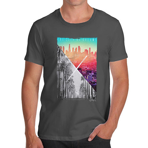 Funny T-Shirts For Men Sarcasm Los Angeles City Of Dreams Men's T-Shirt Medium Dark Grey