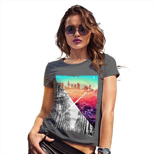 Novelty Gifts For Women Los Angeles City Of Dreams Women's T-Shirt X-Large Dark Grey