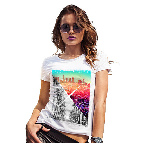 Funny T-Shirts For Women Los Angeles City Of Dreams Women's T-Shirt Small White