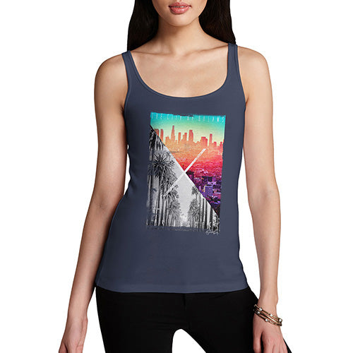 Funny Tank Tops For Women Los Angeles City Of Dreams Women's Tank Top X-Large Navy