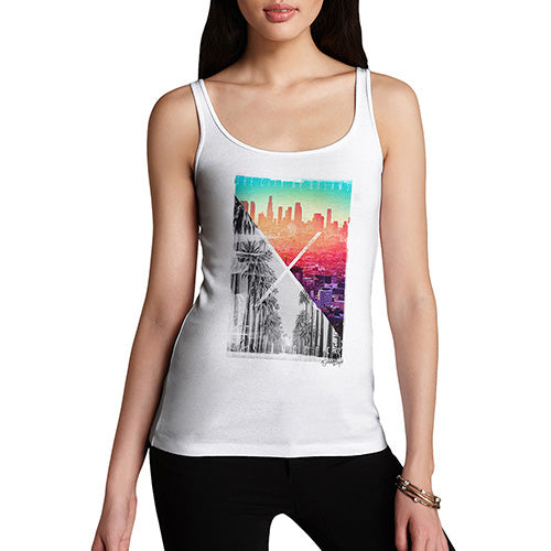 Novelty Tank Top Women Los Angeles City Of Dreams Women's Tank Top Large White