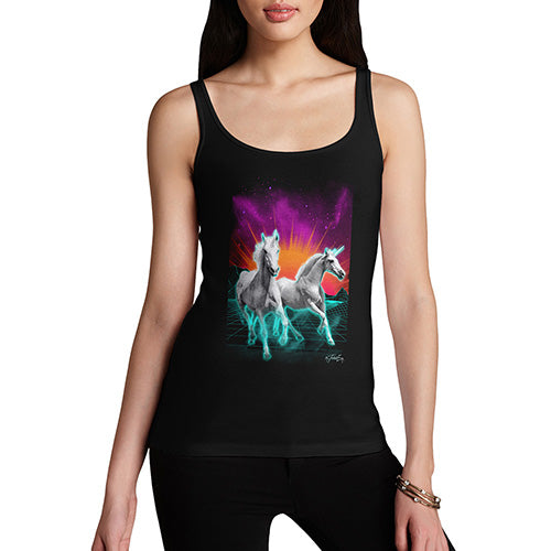 Funny Gifts For Women Virtual Reality Unicorns Women's Tank Top X-Large Black