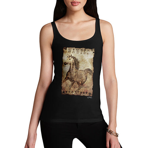 Funny Tank Top For Women Unicorn Wanted Poster Women's Tank Top X-Large Black