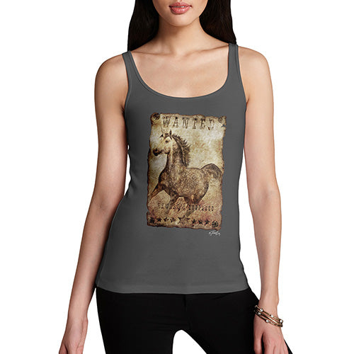 Womens Novelty Tank Top Unicorn Wanted Poster Women's Tank Top Large Dark Grey