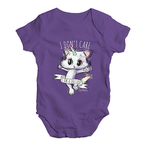 I Don't Care I Am A Unicorn Baby Unisex Baby Grow Bodysuit