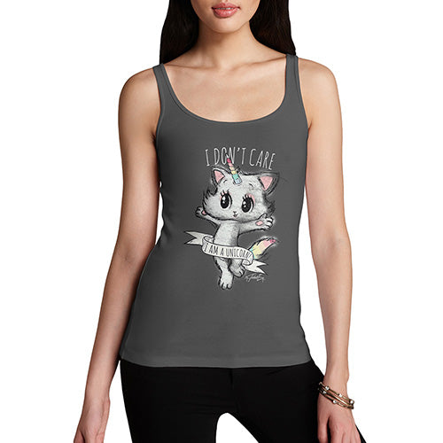 Womens Funny Tank Top I Don't Care I Am A Unicorn Women's Tank Top Medium Dark Grey