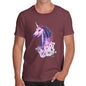 Mens Funny Sarcasm T Shirt Pink Unicorn Flowers Men's T-Shirt X-Large Burgundy