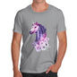 Novelty Tshirts Men Pink Unicorn Flowers Men's T-Shirt Small Light Grey