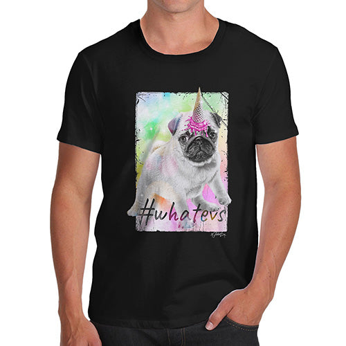 Funny Gifts For Men Unicorn Ice Cream Pug Men's T-Shirt Small Black