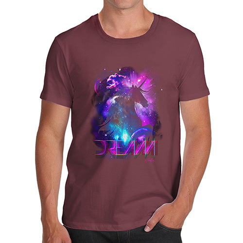 Funny T-Shirts For Men Purple Dream Unicorn Men's T-Shirt X-Large Burgundy