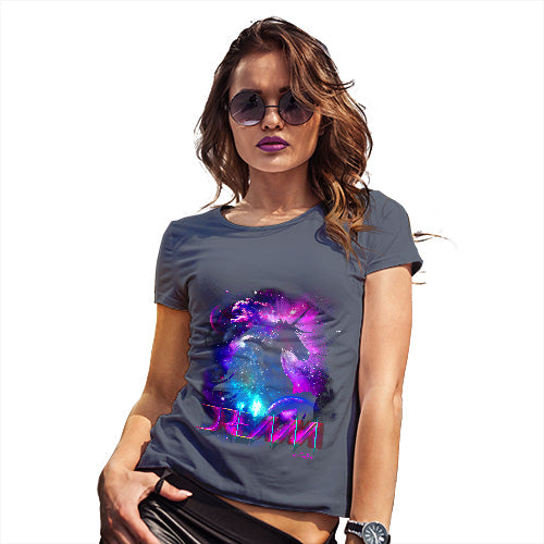 Funny Gifts For Women Purple Dream Unicorn Women's T-Shirt Large Navy