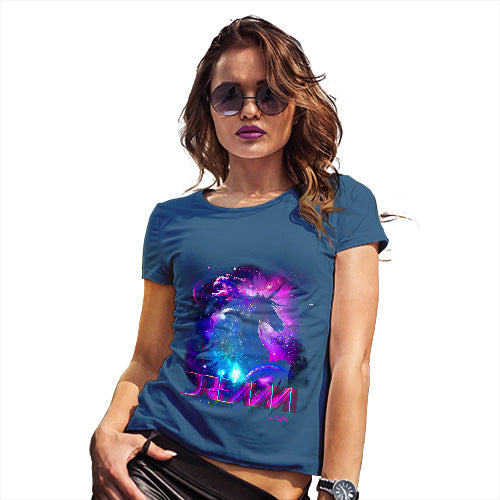 Novelty Gifts For Women Purple Dream Unicorn Women's T-Shirt Small Royal Blue