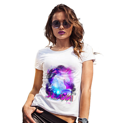 Funny T-Shirts For Women Purple Dream Unicorn Women's T-Shirt Medium White