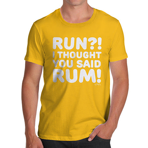 Funny T Shirts For Dad I Thought You Said Rum! Men's T-Shirt Large Yellow