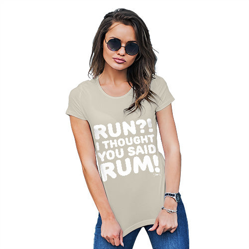 Funny T Shirts For Women I Thought You Said Rum! Women's T-Shirt Large Natural