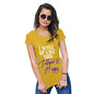 Funny Tee Shirts For Women I Woke Up Tattooed And Happy Women's T-Shirt Large Yellow