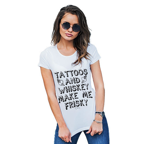 Womens Funny Tshirts Tattoos And Whiskey Women's T-Shirt Large White