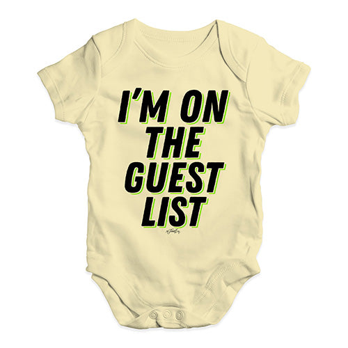 I'm On The Guest List Baby Unisex Baby Grow Bodysuit