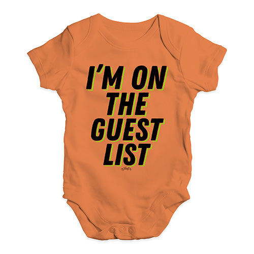 I'm On The Guest List Baby Unisex Baby Grow Bodysuit