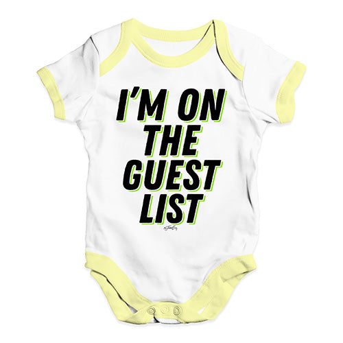 I'm On The Guest List Baby Unisex Baby Grow Bodysuit