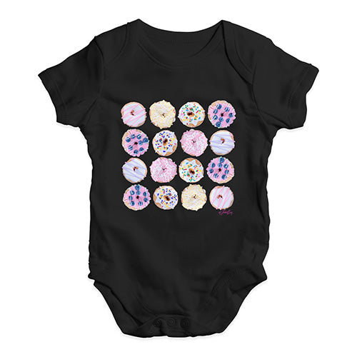 Pink Donuts Pattern Baby Unisex Baby Grow Bodysuit