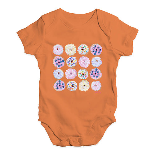 Pink Donuts Pattern Baby Unisex Baby Grow Bodysuit