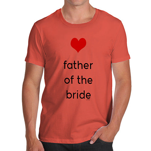 Funny Mens T Shirts Father Of The Bride Heart Men's T-Shirt Medium Orange