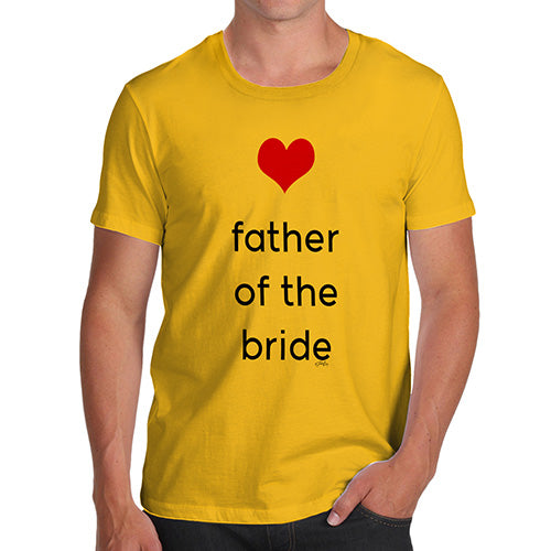 Funny Mens Tshirts Father Of The Bride Heart Men's T-Shirt X-Large Yellow