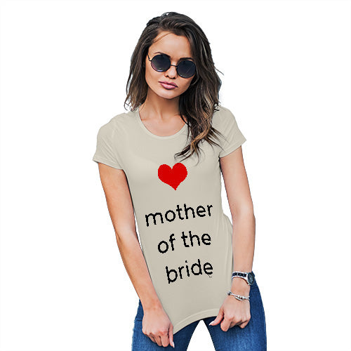 Womens Novelty T Shirt Christmas Mother Of The Bride Heart Women's T-Shirt Medium Natural