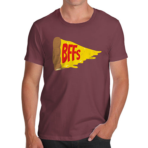 Funny Mens Tshirts Pizza BFFs Men's T-Shirt Medium Burgundy