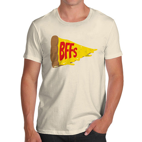 Funny Tee For Men Pizza BFFs Men's T-Shirt Small Natural