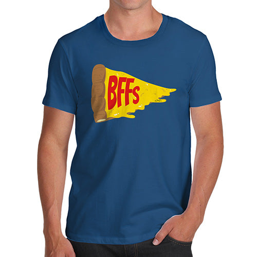 Funny Tee Shirts For Men Pizza BFFs Men's T-Shirt Large Royal Blue