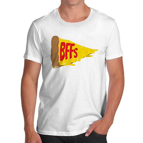 Funny Mens Tshirts Pizza BFFs Men's T-Shirt Small White