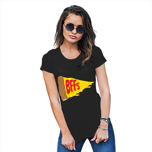 Funny T Shirts For Women Pizza BFFs Women's T-Shirt Medium Black