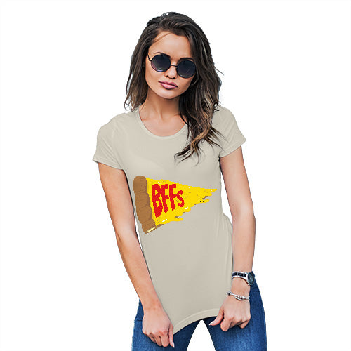 Funny T Shirts For Mum Pizza BFFs Women's T-Shirt Large Natural