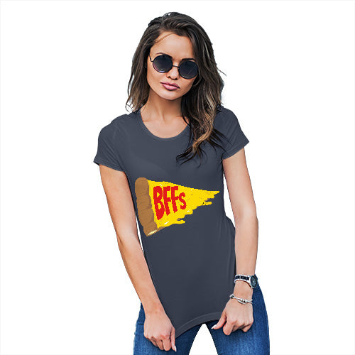 Funny T Shirts For Mom Pizza BFFs Women's T-Shirt X-Large Navy