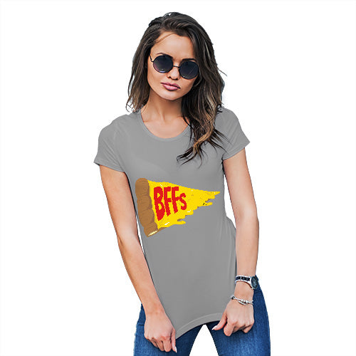 Funny T Shirts For Mom Pizza BFFs Women's T-Shirt X-Large Light Grey