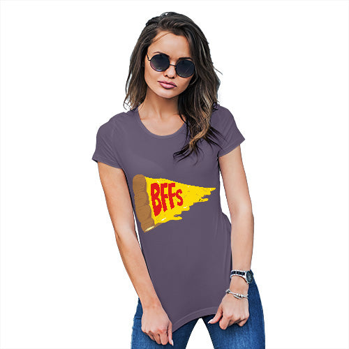 Funny T-Shirts For Women Sarcasm Pizza BFFs Women's T-Shirt Medium Plum