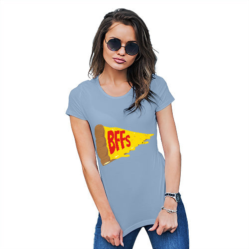 Funny Gifts For Women Pizza BFFs Women's T-Shirt Medium Sky Blue