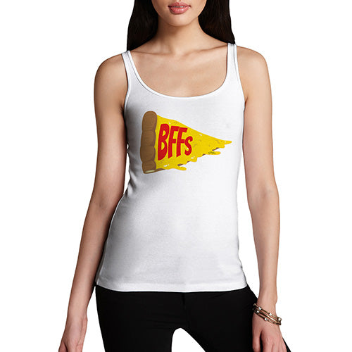 Womens Novelty Tank Top Christmas Pizza BFFs Women's Tank Top Large White