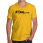 Funny Tee For Men Hashtag Team Groom Men's T-Shirt Medium Yellow