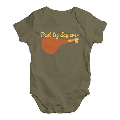 Funny Baby Onesies Best Leg Day Ever Baby Unisex Baby Grow Bodysuit New Born Khaki