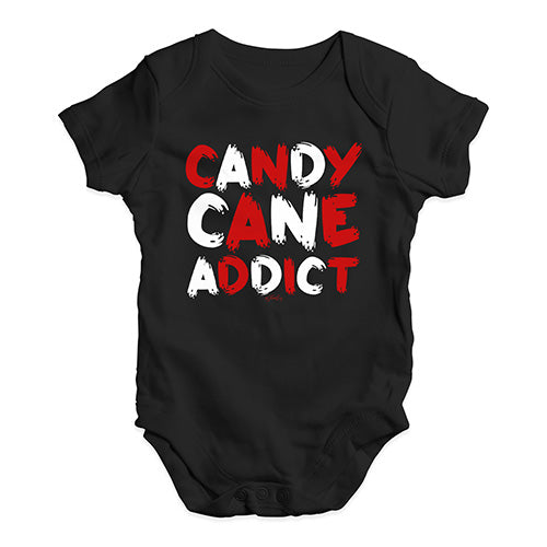 Funny Infant Baby Bodysuit Candy Cane Addict Baby Unisex Baby Grow Bodysuit 12 - 18 Months Black