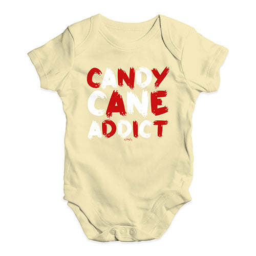 Funny Infant Baby Bodysuit Candy Cane Addict Baby Unisex Baby Grow Bodysuit 0 - 3 Months Lemon