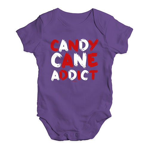Funny Infant Baby Bodysuit Candy Cane Addict Baby Unisex Baby Grow Bodysuit 0 - 3 Months Plum